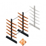 Lichte draagarmstelling dubbelzijdig 2000x1250x500 5 niveaus beginsectie