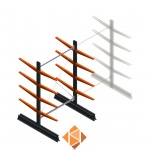 Lichte draagarmstelling dubbelzijdig 2000x1250x600 4 niveaus beginsectie