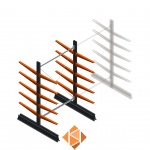 Lichte draagarmstelling dubbelzijdig 2000x1250x600 5 niveaus beginsectie