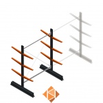 Lichte draagarmstelling dubbelzijdig 2000x1500x500 3 niveaus beginsectie