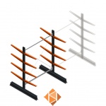 Lichte draagarmstelling dubbelzijdig 2000x1500x600 4 niveaus beginsectie