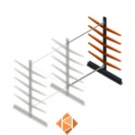 Lichte draagarmstelling dubbelzijdig 2000x1500x600 5 niveaus aanbouwsectie