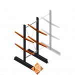 Lichte draagarmstelling dubbelzijdig 2000x750x500 2 niveaus beginsectie