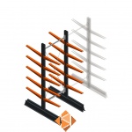 Lichte draagarmstelling dubbelzijdig 2000x750x500 5 niveaus beginsectie