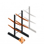 Lichte draagarmstelling dubbelzijdig 2000x750x600 2 niveaus beginsectie