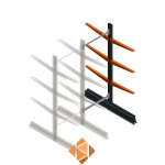 Lichte draagarmstelling dubbelzijdig 2000x750x600 3 niveaus aanbouwsectie