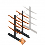 Lichte draagarmstelling dubbelzijdig 2000x750x600 3 niveaus beginsectie