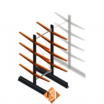 Lichte draagarmstelling dubbelzijdig 2000x750x600 4 niveaus beginsectie