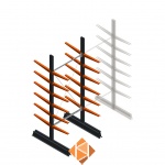 Lichte draagarmstelling dubbelzijdig 2500x1000x500 6 niveaus beginsectie