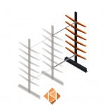 Lichte draagarmstelling dubbelzijdig 2500x1250x500 6 niveaus aanbouwsectie