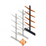 Lichte draagarmstelling dubbelzijdig 2500x750x500 4 niveaus aanbouwsectie