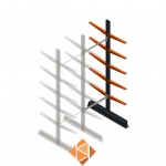 Lichte draagarmstelling dubbelzijdig 2500x750x500 5 niveaus aanbouwsectie