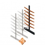 Lichte draagarmstelling dubbelzijdig 2500x750x500 6 niveaus aanbouwsectie Lichte draagarmstelling dubbelzijdig 2500x750x500 6 niveaus aanbouwsectie