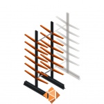 Lichte draagarmstelling dubbelzijdig 2500x750x500 6 niveaus beginsectie Lichte draagarmstelling dubbelzijdig 2500x750x500 6 niveaus beginsectie