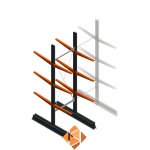 Lichte draagarmstelling dubbelzijdig 2500x750x600 3 niveaus beginsectie