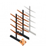 Lichte draagarmstelling dubbelzijdig 2500x750x600 4 niveaus beginsectie