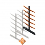 Lichte draagarmstelling dubbelzijdig 2500x750x600 5 niveaus aanbouwsectie Lichte draagarmstelling dubbelzijdig 2500x750x600 5 niveaus aanbouwsectie