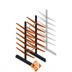 Lichte draagarmstelling dubbelzijdig 2500x750x600 6 niveaus beginsectie Lichte draagarmstelling dubbelzijdig 2500x750x600 6 niveaus beginsectie