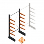 Lichte draagarmstelling enkelzijdig 2000x1000x500 5 niveaus beginsectie