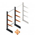 Lichte draagarmstelling enkelzijdig 2000x1000x600 3 niveaus beginsectie Lichte draagarmstelling enkelzijdig 2000x1000x600 3 niveaus beginsectie