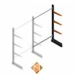 Lichte draagarmstelling enkelzijdig 2000x1250x500 3 niveaus aanbouwsectie Lichte draagarmstelling enkelzijdig 2000x1250x500 3 niveaus aanbouwsectie