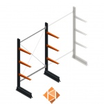 Lichte draagarmstelling enkelzijdig 2000x1250x500 3 niveaus beginsectie Lichte draagarmstelling enkelzijdig 2000x1250x500 3 niveaus beginsectie