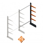 Lichte draagarmstelling enkelzijdig 2000x1250x500 4 niveaus aanbouwsectie Lichte draagarmstelling enkelzijdig 2000x1250x500 4 niveaus aanbouwsectie