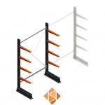 Lichte draagarmstelling enkelzijdig 2000x1250x500 4 niveaus beginsectie Lichte draagarmstelling enkelzijdig 2000x1250x500 4 niveaus beginsectie