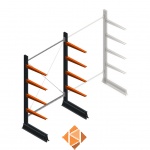 Lichte draagarmstelling enkelzijdig 2000x1250x600 4 niveaus beginsectie Lichte draagarmstelling enkelzijdig 2000x1250x600 4 niveaus beginsectie