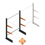 Lichte draagarmstelling enkelzijdig 2000x1500x600 2 niveaus beginsectie