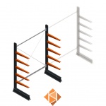 Lichte draagarmstelling enkelzijdig 2000x1500x600 5 niveaus beginsectie Lichte draagarmstelling enkelzijdig 2000x1500x600 5 niveaus beginsectie