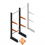 Lichte draagarmstelling enkelzijdig 2000x750x500 2 niveaus beginsectie Lichte draagarmstelling enkelzijdig 2000x750x500 2 niveaus beginsectie