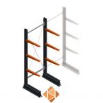 Lichte draagarmstelling enkelzijdig 2000x750x500 3 niveaus beginsectie