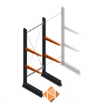 Lichte draagarmstelling enkelzijdig 2000x750x600 2 niveaus beginsectie Lichte draagarmstelling enkelzijdig 2000x750x600 2 niveaus beginsectie