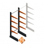 Lichte draagarmstelling enkelzijdig 2000x750x600 4 niveaus beginsectie Lichte draagarmstelling enkelzijdig 2000x750x600 4 niveaus beginsectie