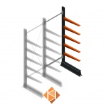 Lichte draagarmstelling enkelzijdig 2000x750x600 5 niveaus aanbouwsectie