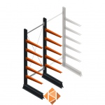 Lichte draagarmstelling enkelzijdig 2000x750x600 5 niveaus beginsectie