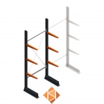 Lichte draagarmstelling enkelzijdig 2500x1000x500 3 niveaus beginsectie Lichte draagarmstelling enkelzijdig 2500x1000x500 3 niveaus beginsectie