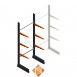 Lichte draagarmstelling enkelzijdig 2500x1000x600 3 niveaus beginsectie