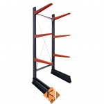 Lichte draagarmstelling enkelzijdig 2500x1000x600 5 niveaus aanbouwsectie