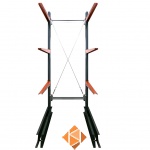 Lichte draagarmstelling enkelzijdig 2500x1000x600 5 niveaus aanbouwsectie