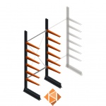 Lichte draagarmstelling enkelzijdig 2500x1000x600 6 niveaus beginsectie