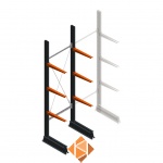 Lichte draagarmstelling enkelzijdig 2500x750x500 3 niveaus beginsectie Lichte draagarmstelling enkelzijdig 2500x750x500 3 niveaus beginsectie