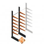 Lichte draagarmstelling enkelzijdig 2500x750x600 6 niveaus beginsectie Lichte draagarmstelling enkelzijdig 2500x750x600 6 niveaus beginsectie