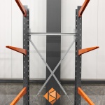Medium draagarmstelling dubbelzijdig 3000x1500x800 6 niveaus aanbouwsectie Medium draagarmstelling dubbelzijdig 3000x1500x800 6 niveaus aanbouwsectie