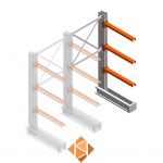 Medium draagarmstelling IT enkelzijdig 1990x1000x800 3 niveaus aanbouwsectie