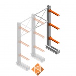 Medium draagarmstelling IT enkelzijdig 2455x1000x600 3 niveaus aanbouwsectie