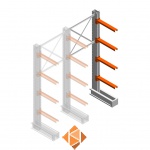 Medium draagarmstelling IT enkelzijdig 2455x1000x600 4 niveaus aanbouwsectie