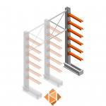 Medium draagarmstelling IT enkelzijdig 2455x1000x600 6 niveaus aanbouwsectie