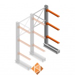 Medium draagarmstelling IT enkelzijdig 2455x1000x800 3 niveaus aanbouwsectie